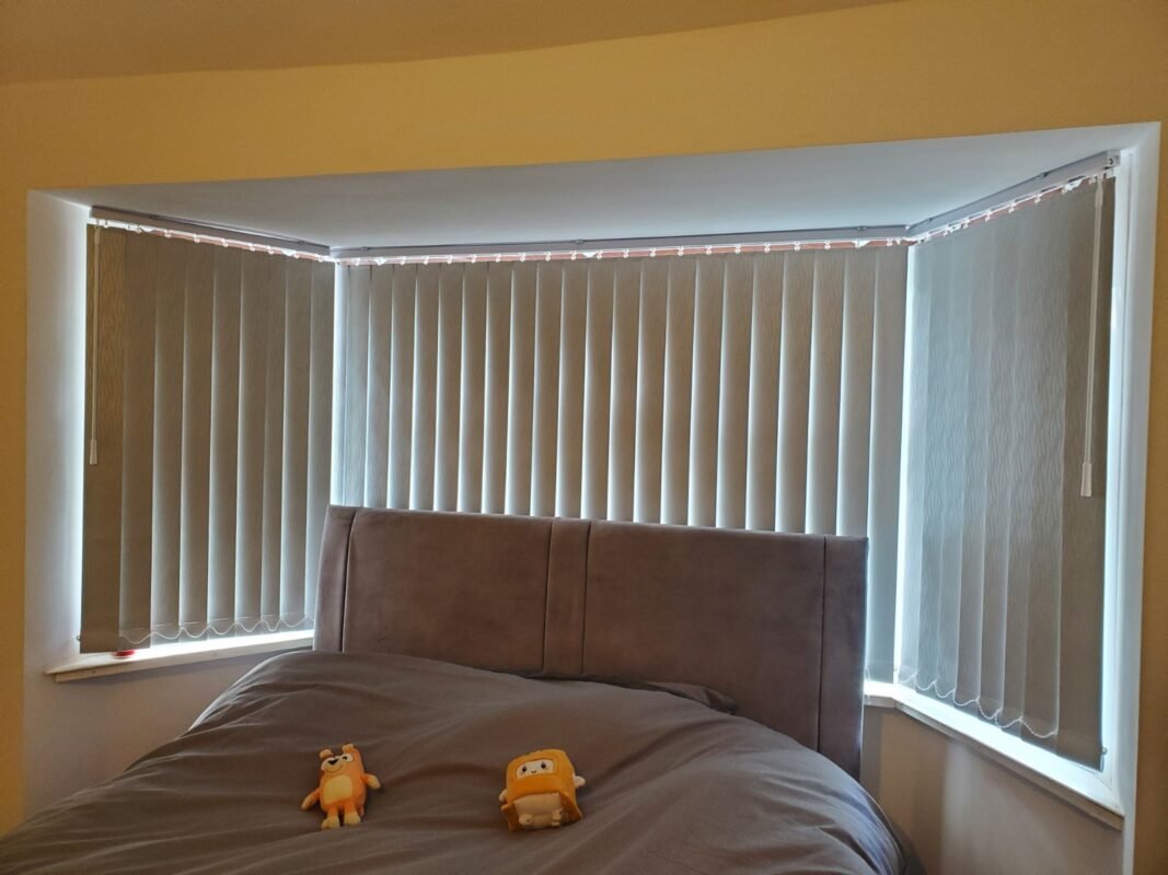 Blackout Vertical Blinds for Bay Windows